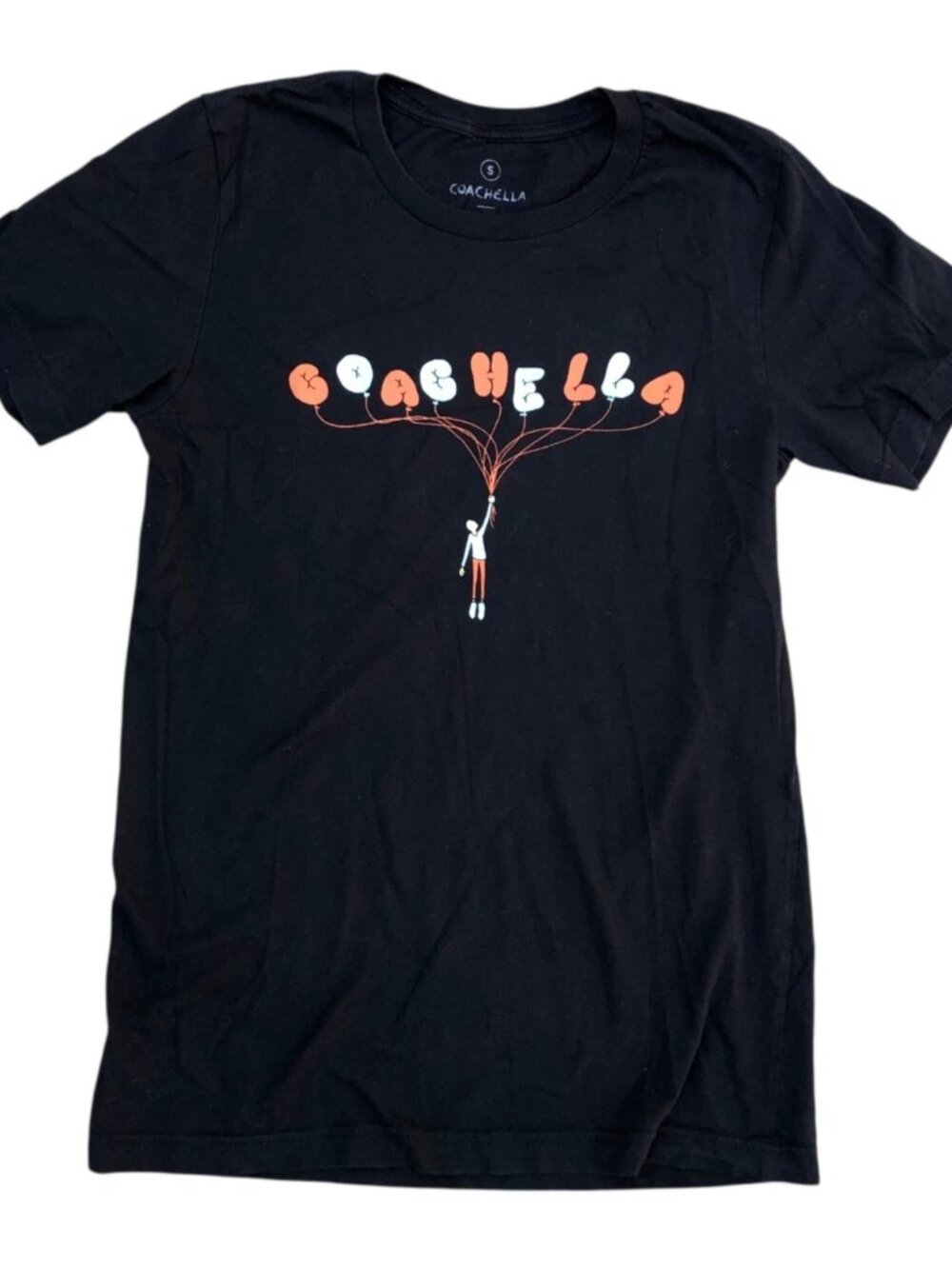Vintage 2017 COACHELLA Official T Shirt Women's SMALL Black Radiohead Lady Gaga